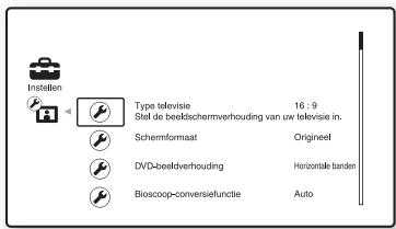 SONY BDV-F500 - Druk op / om het pictogram van de instelcadeorie te selecteren die u wilt wijzigen en druk verwolgens op . - 1