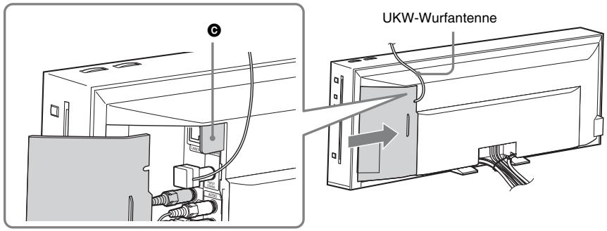 SONY BDV-F500 - Bringen Sie die Anschlussfeldabdeckung an der Rückseite des Geräts an. - 1