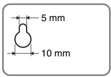 SONY BDV-F500 - Beschaffen Sie Schrauben (nicht mitgeliefert), die sich für die zum Aufhängen vorgesehene Bohrung an der Rückseite der Laatsprecher eigenen. Orientieren Sie sich an den folgenden Abbildungen. - 2