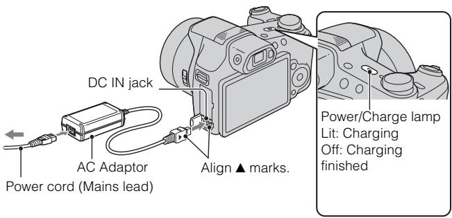 SONY CYBER-SHOT DSC-HX100 - Charging the battery pack - 1