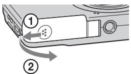 SONY CYBER-SHOT DSC-W710 - Indsætning af batteriet - 1