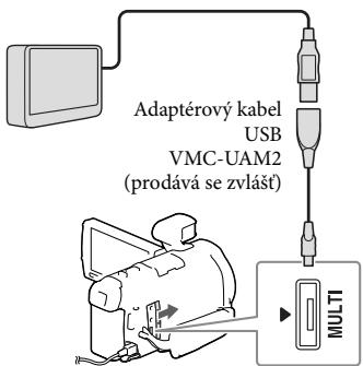 SONY HDR-PJ780E - Pripojte externi zařizení medii k videokaměře pomoci adaptérového kabelu USB (prodáva se zvlást). - 1
