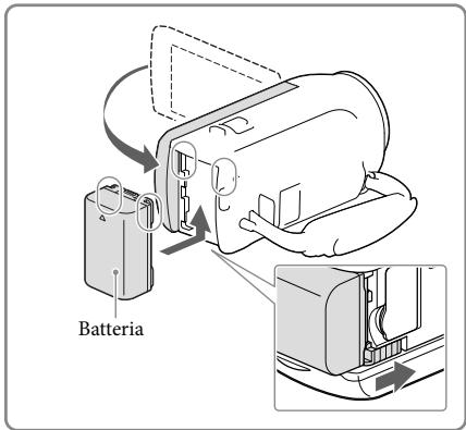 SONY PJ220,  PJ320,  PJ650 - Chiudere lo schermo LCD e installare la batteria. - 1