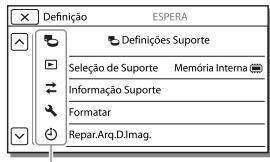 SONY PJ220,  PJ320,  PJ650 - Para encontrar rapidamente uma opção de menu - 1