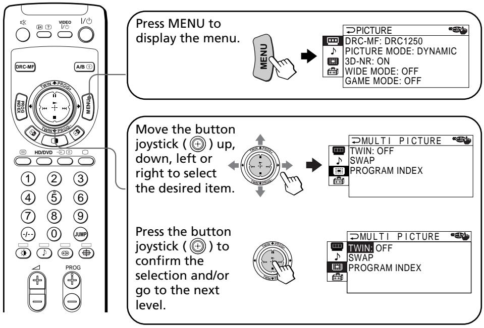 SONY KP-FS53M61 - How to use the menu - 1