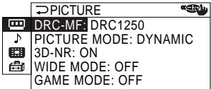 SONY KP-FS53M61 - Changing the "PICTURE" setting - 5
