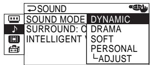 SONY KP-FS53M61 - Changing the "SOUND" setting - 8