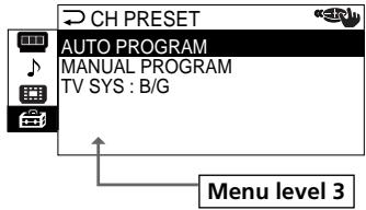 SONY KP-FS53M61 - Introducing the menu system - 2