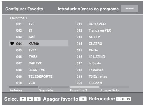 SONY KDL-32P3600 - Utilização da lista de Favoritos Digital DVB* - 1