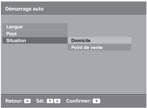 SONY KDL-32P3600 - : Sélection de la langue, du pays ou de la région et de la situation - 5