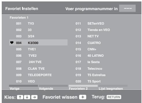 SONY KDL-32P3600 - Lijst met digitale favorieten gebruiken DVB* - 1