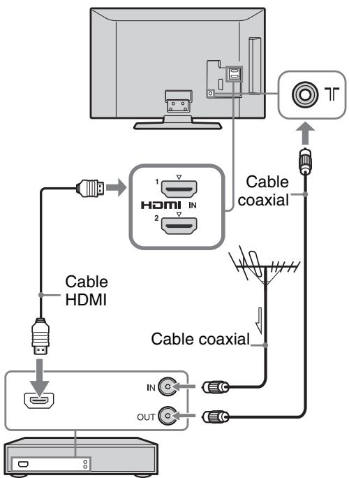 SONY KDL-32P3600 - 3: Conexión de una antenna/Videograbadora/Grabadora de DVD - 5