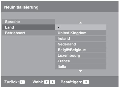 SONY KDL-32P3600 - 6: Auswahlen der Menüsprache, des Landes/der Region und des Betriebsortes - 4