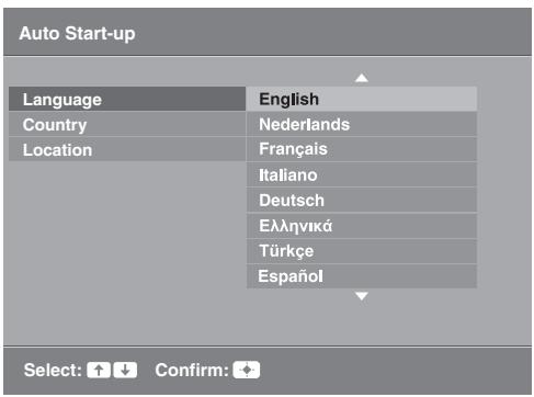 SONY KDL-32P3600 - 6: Auswahlen der Menüsprache, des Landes/der Region und des Betriebsortes - 3