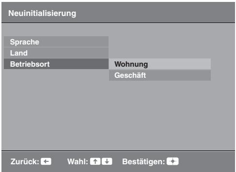 SONY KDL-32P3600 - 6: Auswahlen der Menüsprache, des Landes/der Region und des Betriebsortes - 5