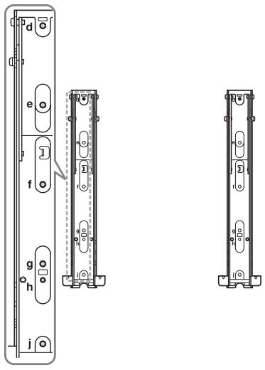 SONY BRAVIA KDL-26BX321 - Diagrama/tabla de ubicación de los tornillos y ganchos - 1