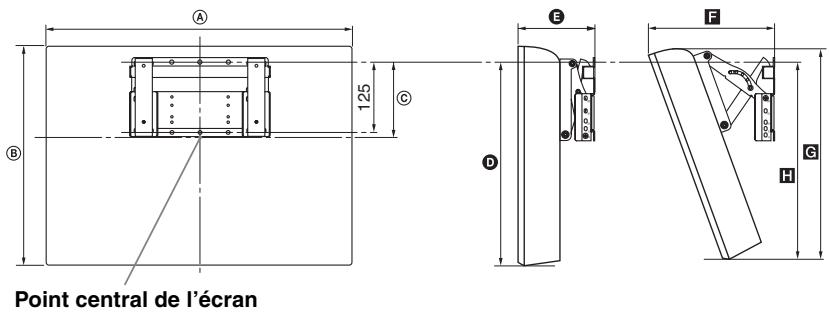 SONY BRAVIA KDL-26BX321 - Tableau de dimensions d'installation du téléviseur - 1