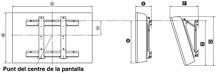 SONY BRAVIA KDL-26BX321 - Taula de dimensions per a la instal·lació del televisor - 2