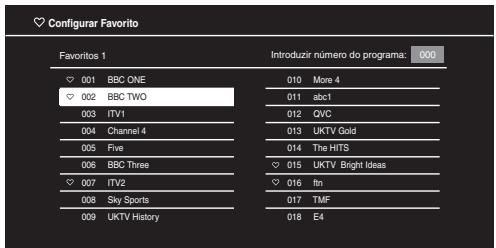 SONY BRAVIA KDL-26BX321 - Utilizar a lista de Favoritos Digitais DVB\* - 1