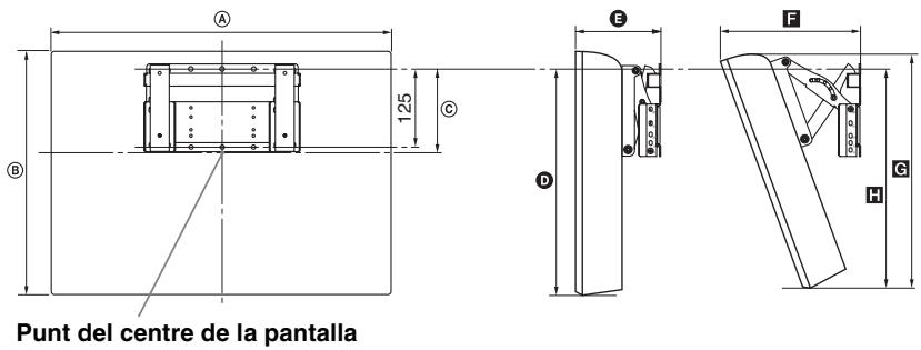 SONY BRAVIA KDL-26BX321 - Taula de dimensions per a la instal·lació del televisor - 1