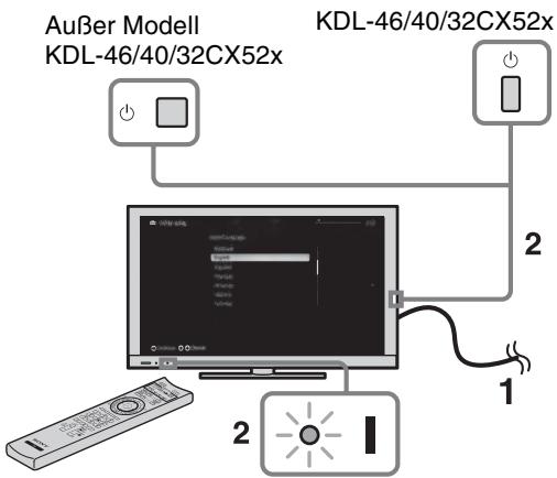 SONY BRAVIA KDL-37EX725 - 7: Durchführen der anfänglichen Grundeinstellungen - 1