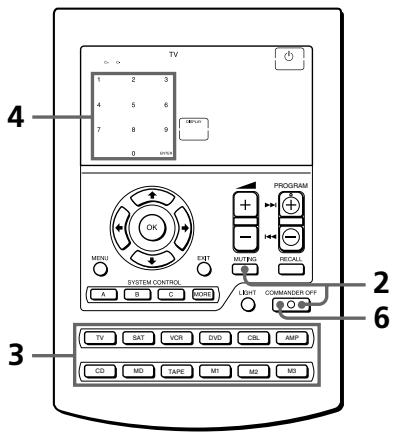 SONY RM-AV2500T - Att ställa in en componentkod - 1