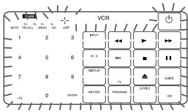 SONY RM-AV2500T - Att radera den inlärda Funktionen für en enstaka tangent aller knapp - 1