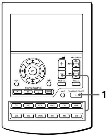 SONY RM-AV2500T - Att programmera kommandot for strömpåslag für valid component (gäller endast Sony-komponenter) - 1