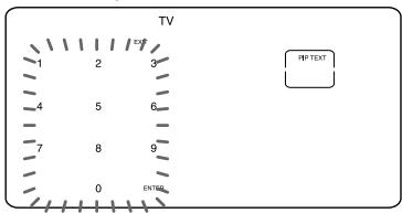 SONY RM-AV2500T - Example: To programme TV channel 123 for the PIP TEXT key - 9