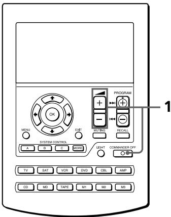 SONY RM-AV2500T - Att äandra på fabrikinstallingen für volymkontrollen - 1