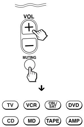SONY RM-VL900 - Manteniendo pulsada MUTING, presione VOL + o VOL -. - 2
