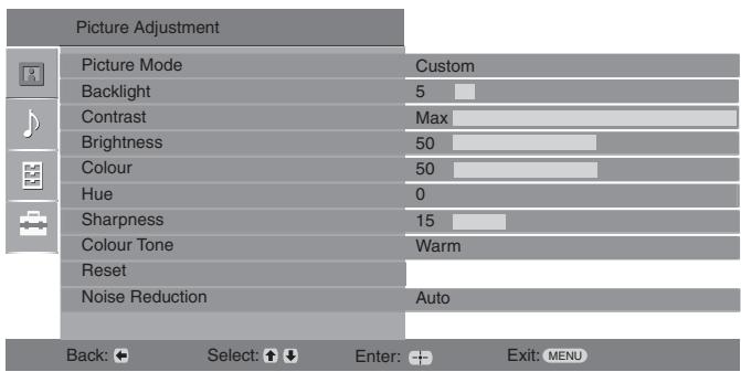 SONY RM-ED007 - Picture Adjustment menu - 1