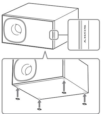 SONY RMT- AH101U - Instalacion del altavoz potenciador de graves en horizontal (solo HT-CT380/CT381) - 1