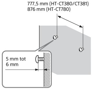 SONY RMT- AH101U - Bevestig de schroeven aan 2 steunbalken in de muur. - 1