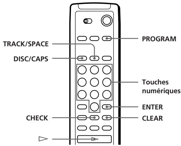 SONY CDP-CX250 - Création d'un programme à l'aide de la télécommande - 1