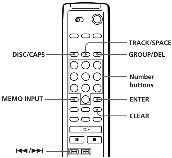 SONY CDP-CX250 - Labeling discs using the remote - 2