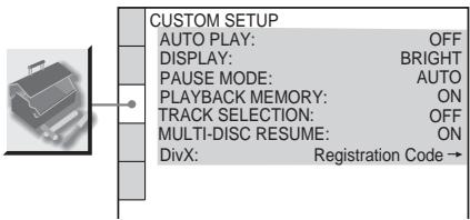 SONY DVP-LS785V - Custom Settings (CUSTOM SETUP) - 1