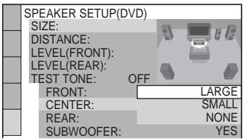 SONY DVP-LS785V - 16Press / to select the size of the centre speaker. - 1