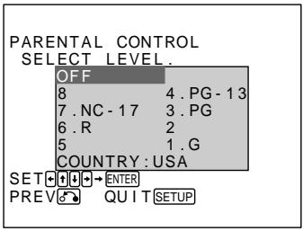 SONY PBD-V30 - Setting the Parental Control - 1