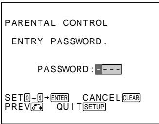 SONY PBD-V30 - Changing/cancelling the Parental Control - 1