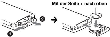 SONY CDX-A250 - Austauschen der Lithiumbatterie der Kartenfernbedienung - 1
