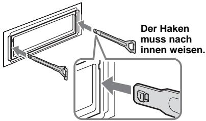 Der Haken muss nach innen weisen.
