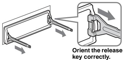 Orient the release key correctly.