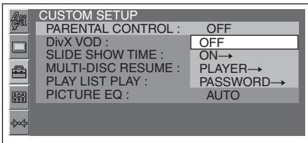 SONY MEX-DV800 - Kinderbeveiliging inschakelen - 1