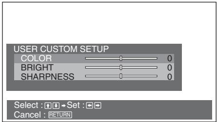 SONY MEX-DV800 - Druk op ↑/↓ om "CUSTOM" te selecteren en druk op ENTER. - 1