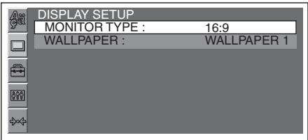 SONY MEX-DV800 - Druk op ↑/↓ om □ (DISPLAY SETUP) te selecteren en druk op ENTER. - 1