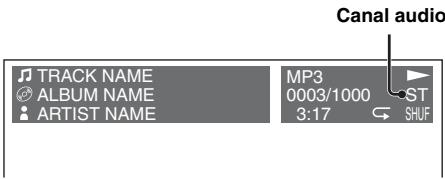 SONY MEX-DV800 - En cours de lecture, appuyez plusieurs fois sur AUDIO jusqu'à ce que le canal audio souhaité apparaisse. - 1
