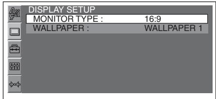 SONY MEX-DV800 - Premere ↑/↓ per selezionare □ (DISPLAY SETUP), quindi premere - 1