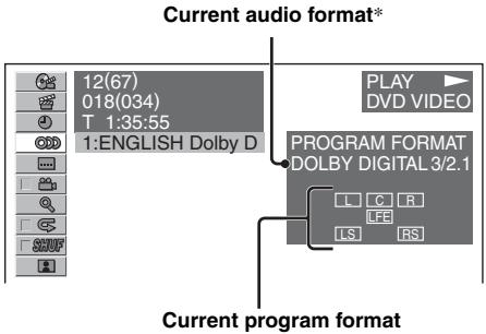 SONY MEX-DV800 - Press ↑/↓ to select (AUDIO). The program format appears. - 1