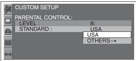 SONY MEX-DV800 - Changing the area and its movie rating level - 1